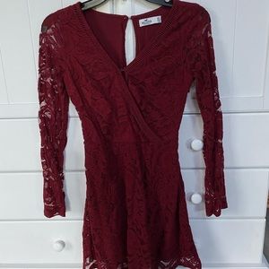 Elegant red Hollister lace dress